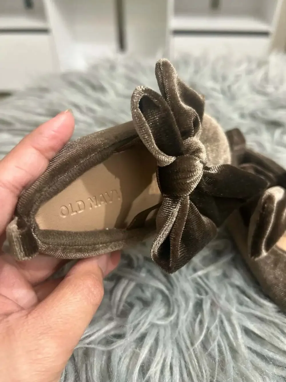 Old Navy Baby Velvet Bow Ballet Flats